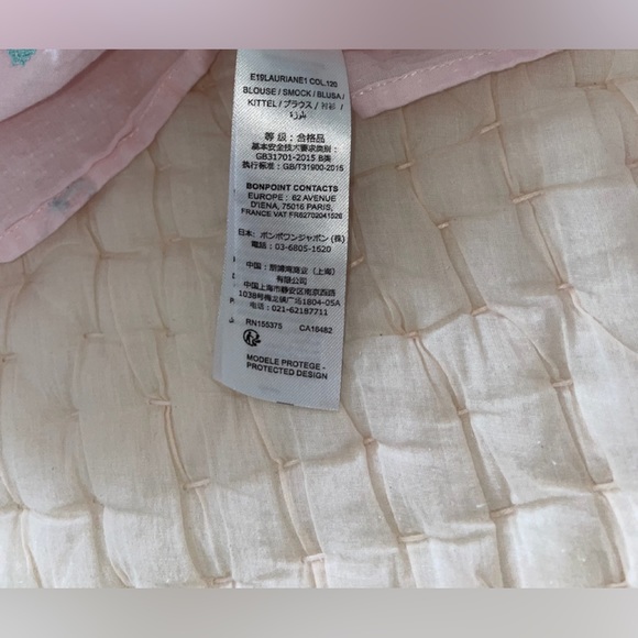 Bonpoint Pink Embroidered Ruffle Blouse - Picture 8 of 9